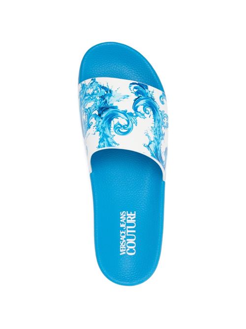 Ciabatta uomo con stampa barocca Versace jeans Couture | 80YA3SQ4ZS365R75